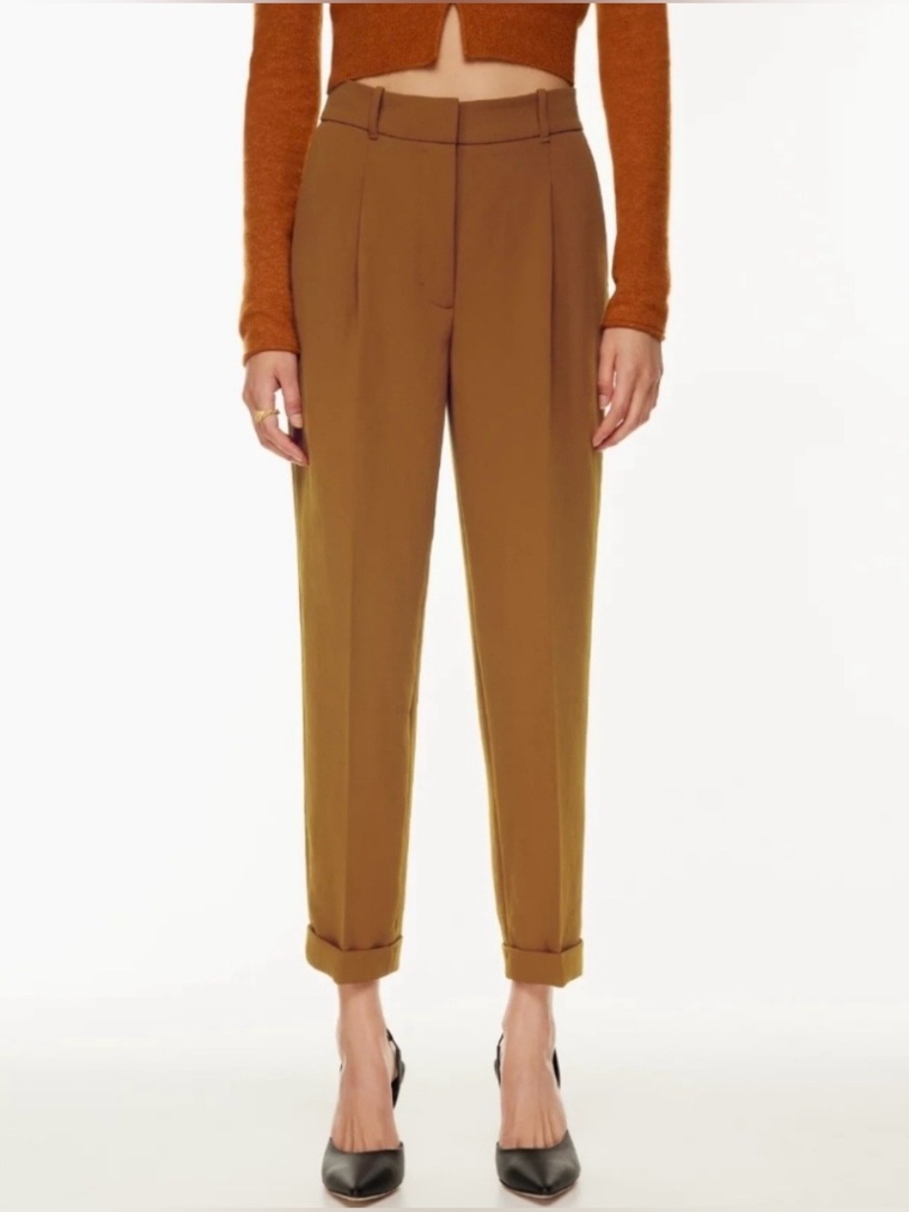 Aritzia WILFRED Dashwood Pant in Rich Chestnut Size 2 Capsule Wardrobe Corpcore